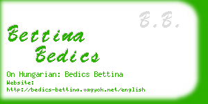 bettina bedics business card